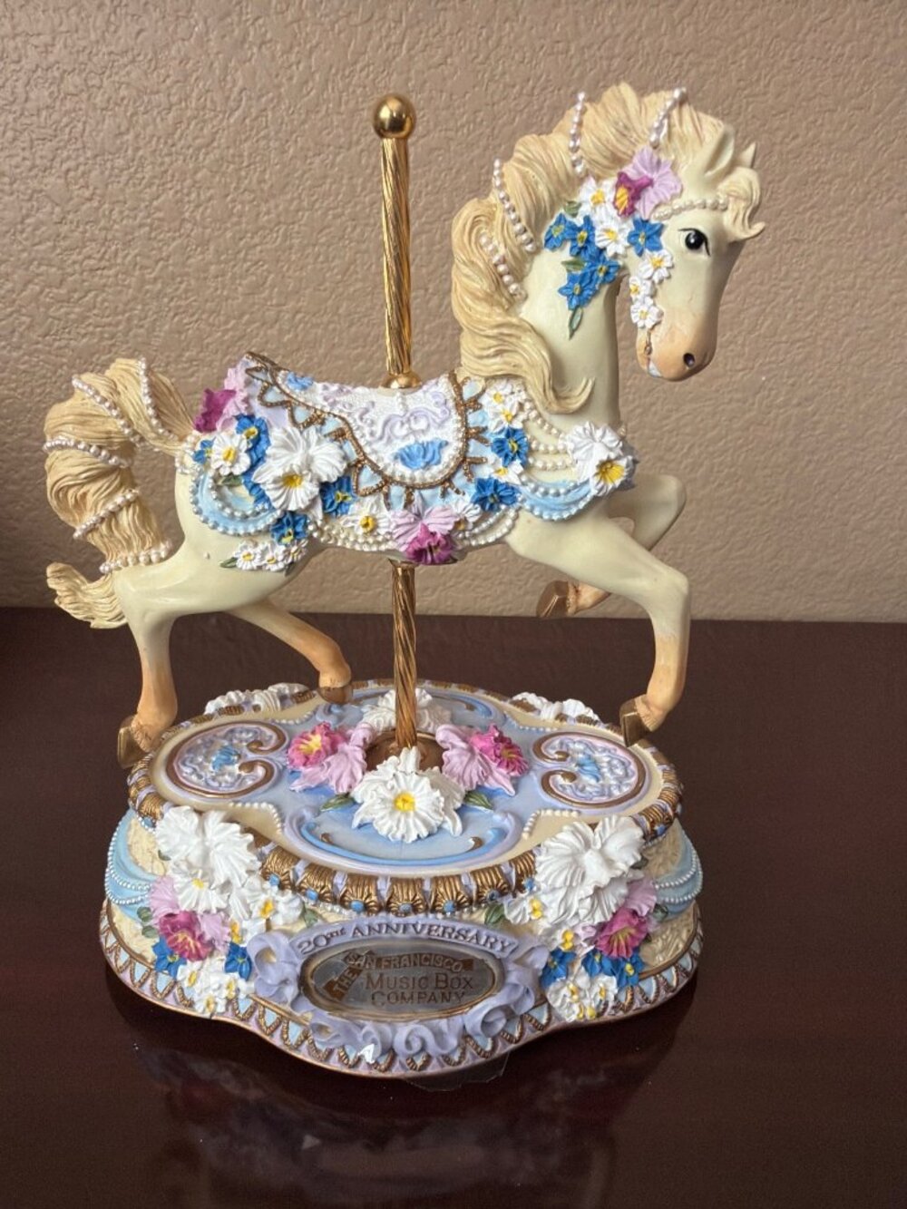 San Francisco Music Box Co 20th Anniversary Carousel Horse Memory Ellen Kamysz